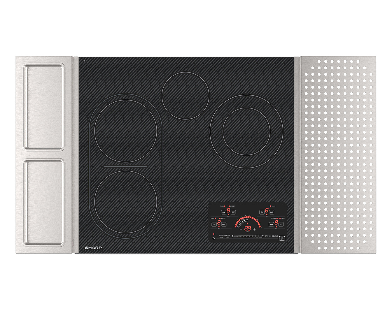 Sharp -  inch wide Electric Cooktop in Black - SCR2442FB