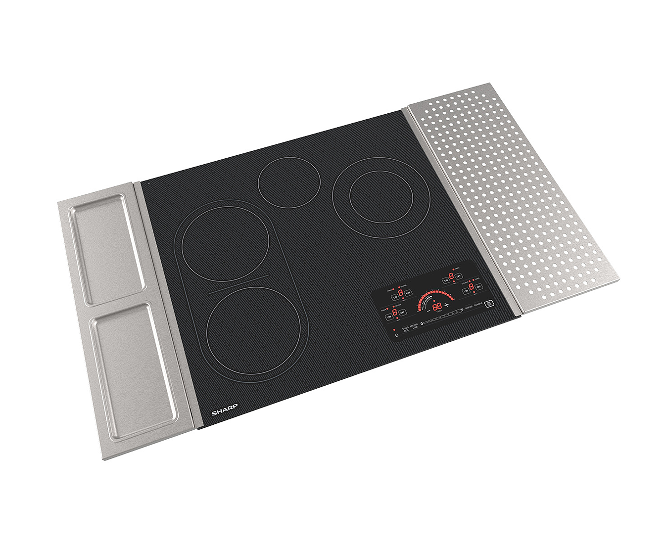 Sharp -  inch wide Electric Cooktop in Black - SCR2442FB