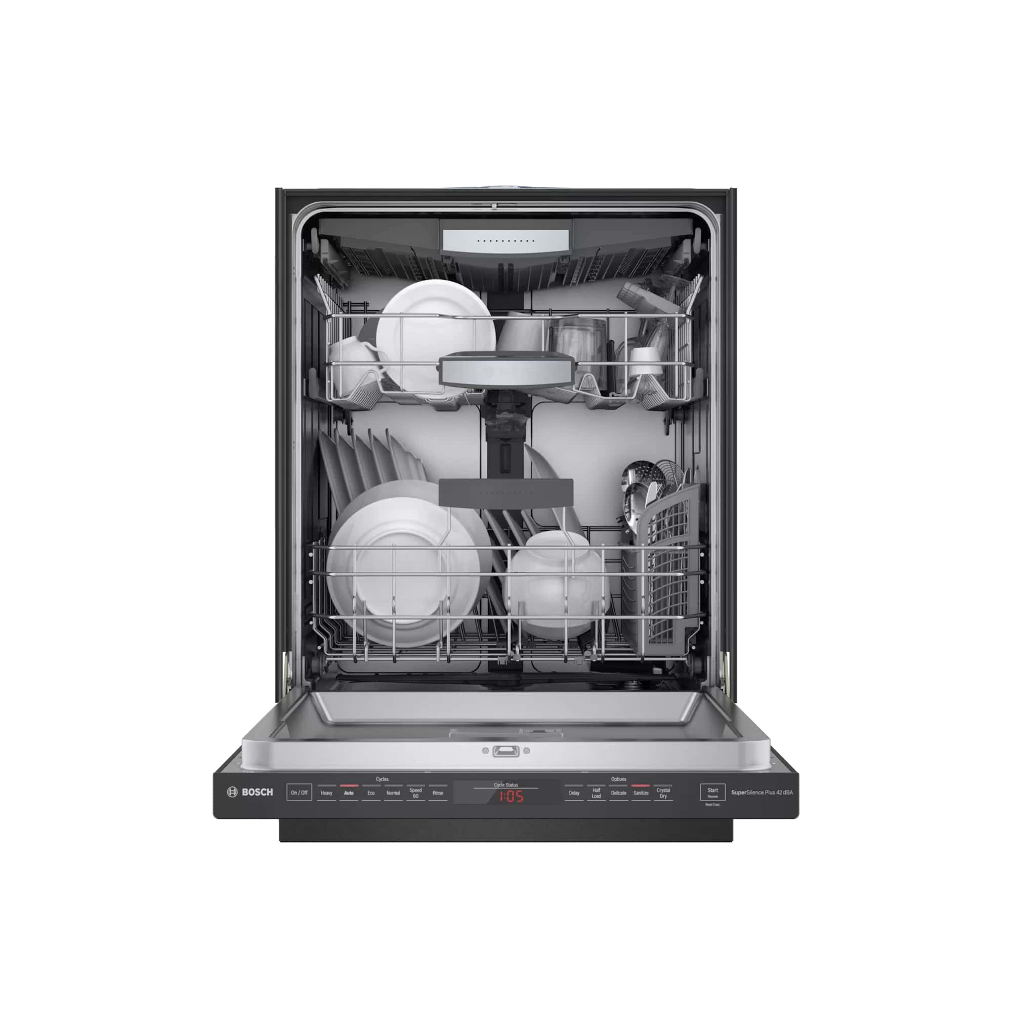 Bosch - 42 dBA Built In Dishwasher in Black Stainless - SHPM78Z54N
