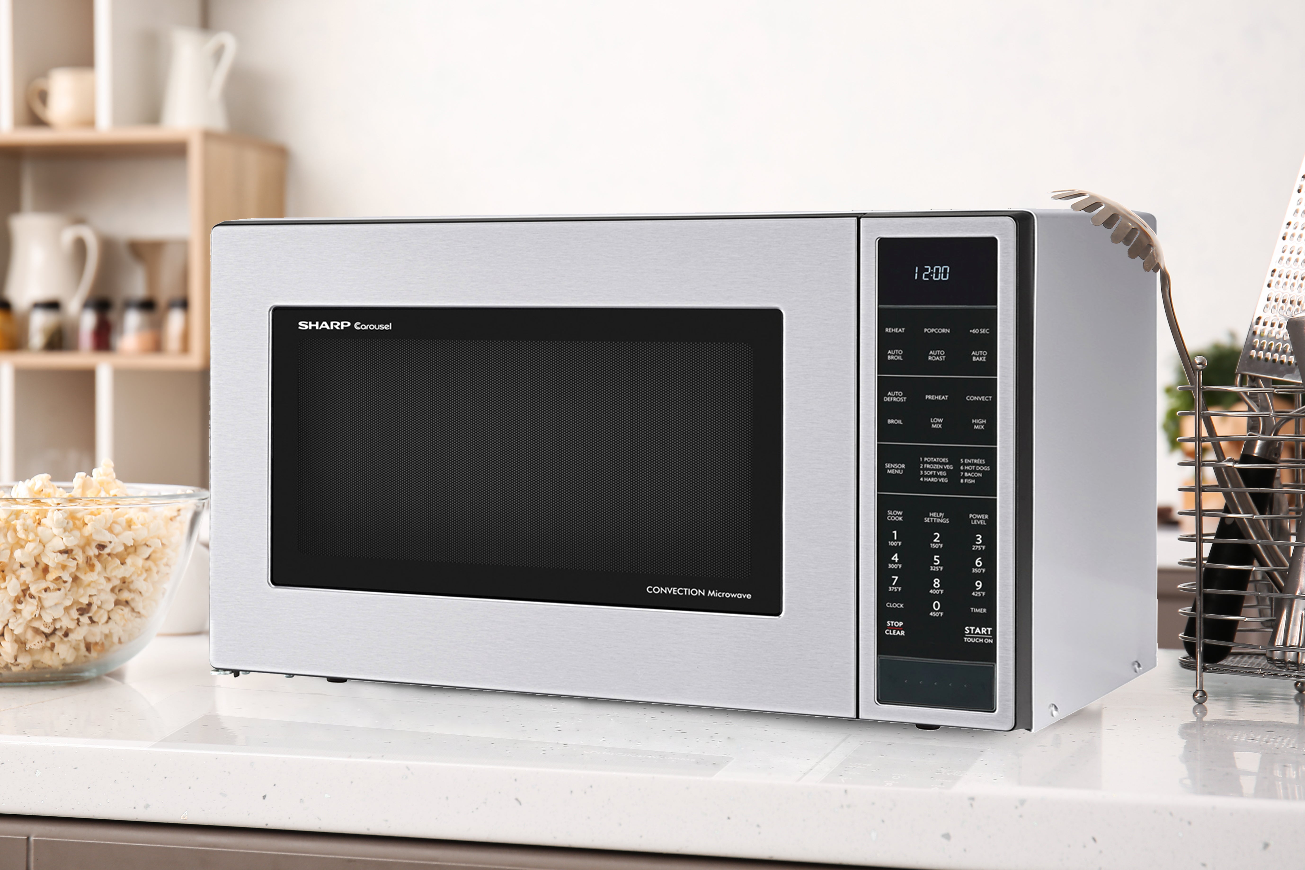 Sharp - 1.5 cu. Ft  Counter top Microwave in Stainless - SMC1585BS