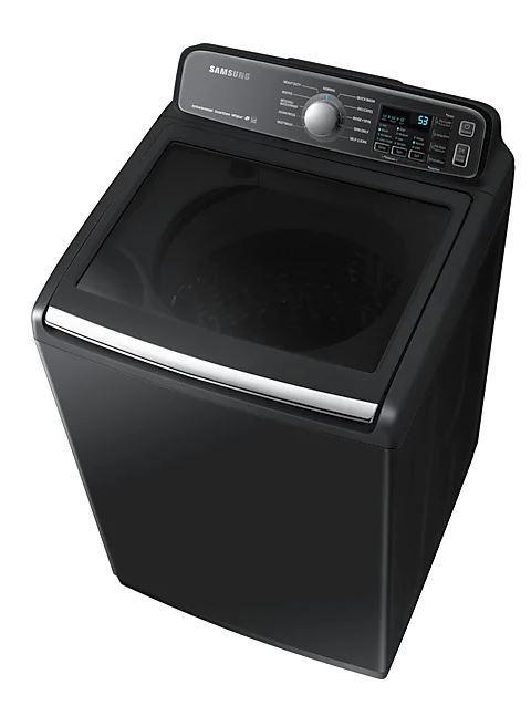Samsung - 5.8 cu. Ft  Top Load Washer in Black Stainless - WA50T7455AV