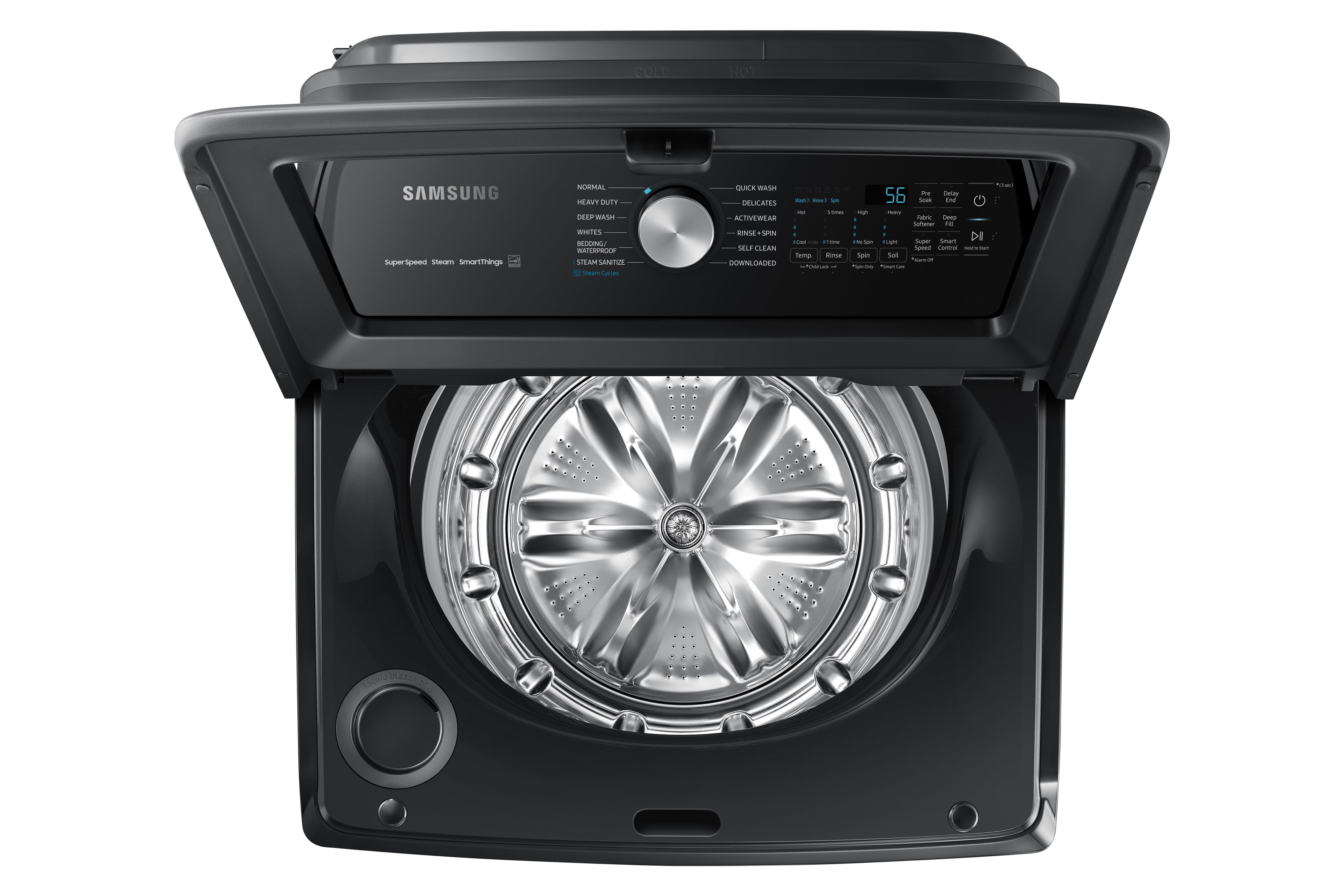 Samsung - 6 cu. Ft  Top Load Washer in Black Stainless - WA52B7650AV