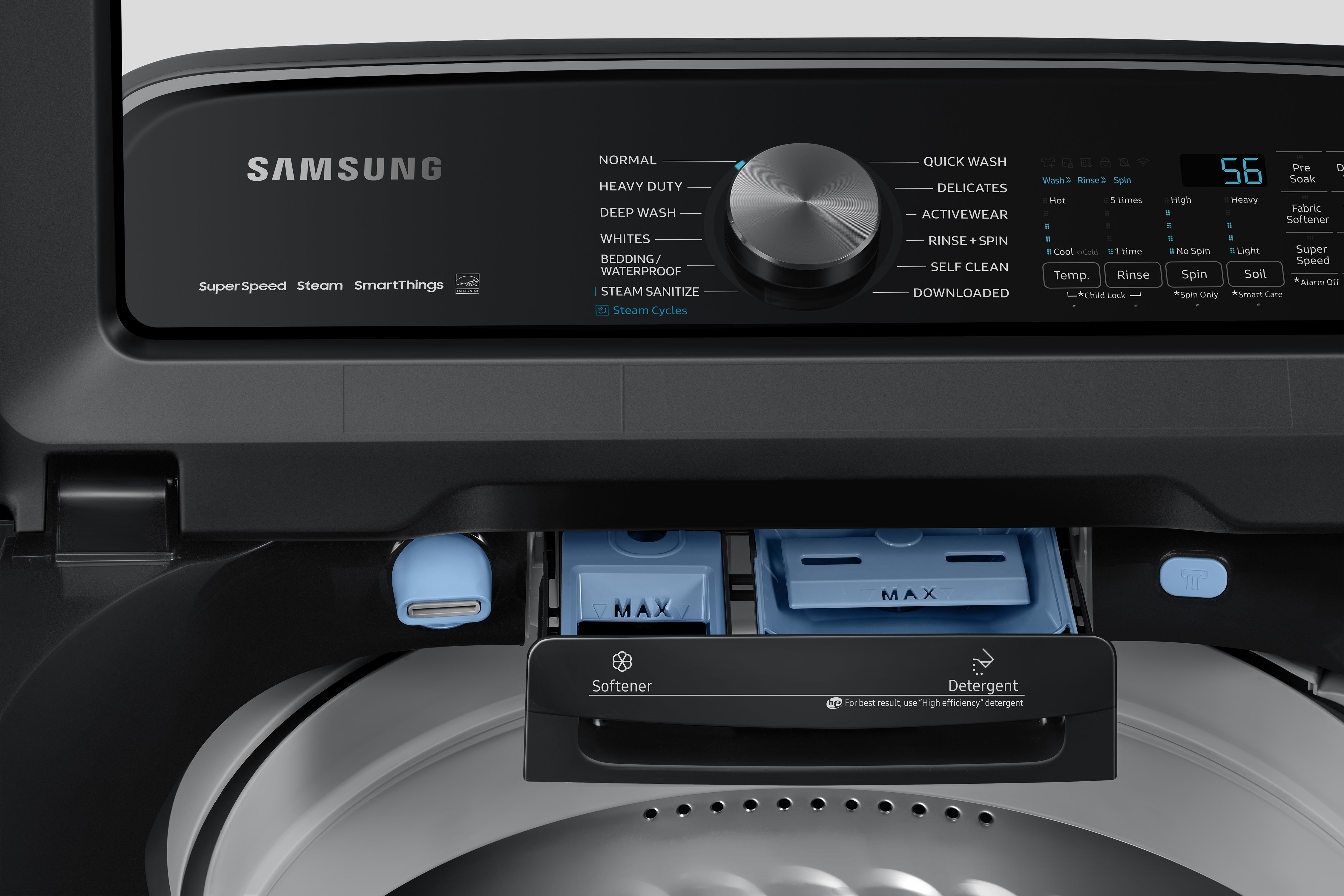 Samsung - 6 cu. Ft  Top Load Washer in Black Stainless - WA52B7650AV
