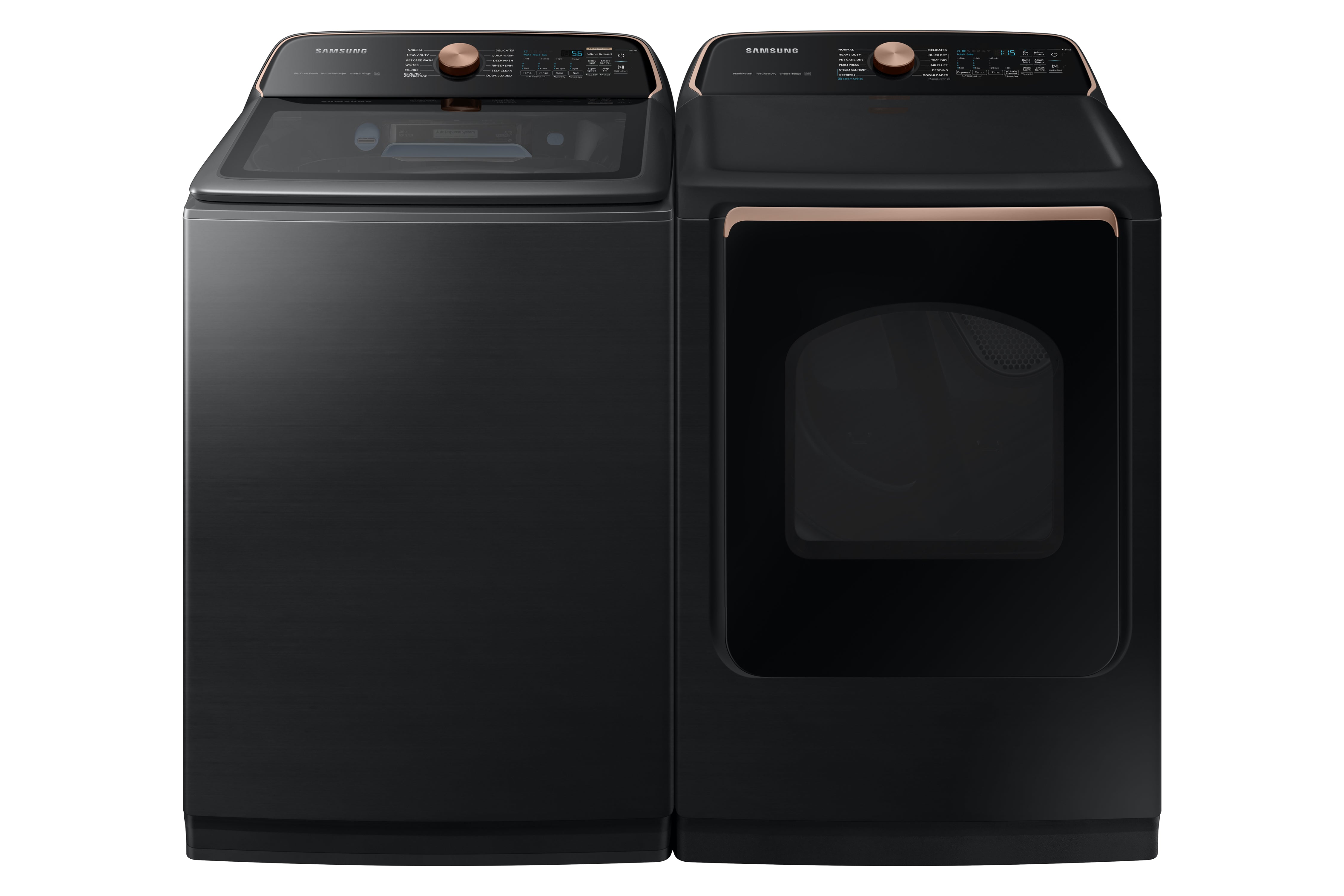 Samsung - 6.2 cu. Ft  Top Load Washer in Black Stainless - WA54CG7550AVA4