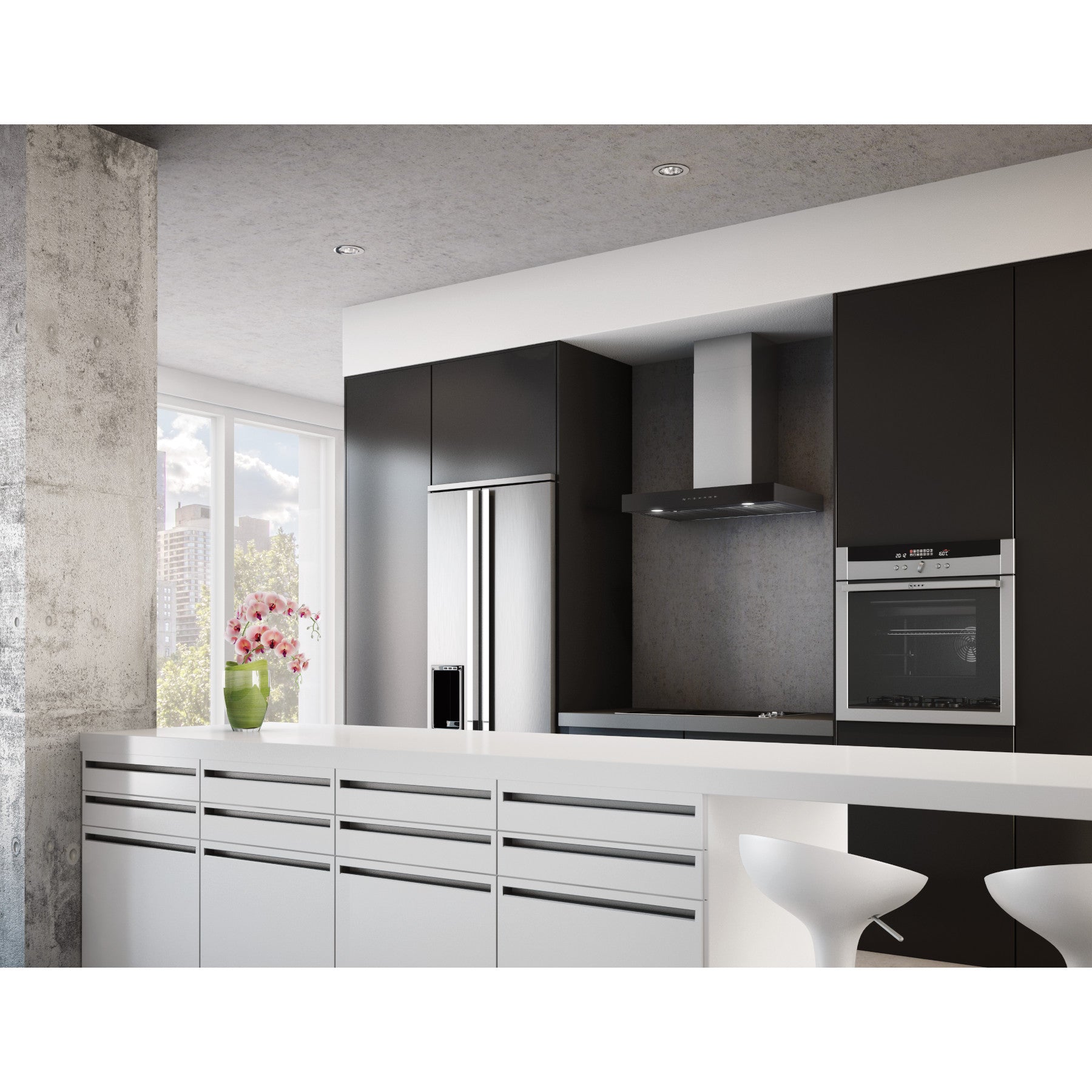 Best - 36 Inch 650 CFM Wall Mount and Chimney Range Vent in Stainless - WCB3I36SBB