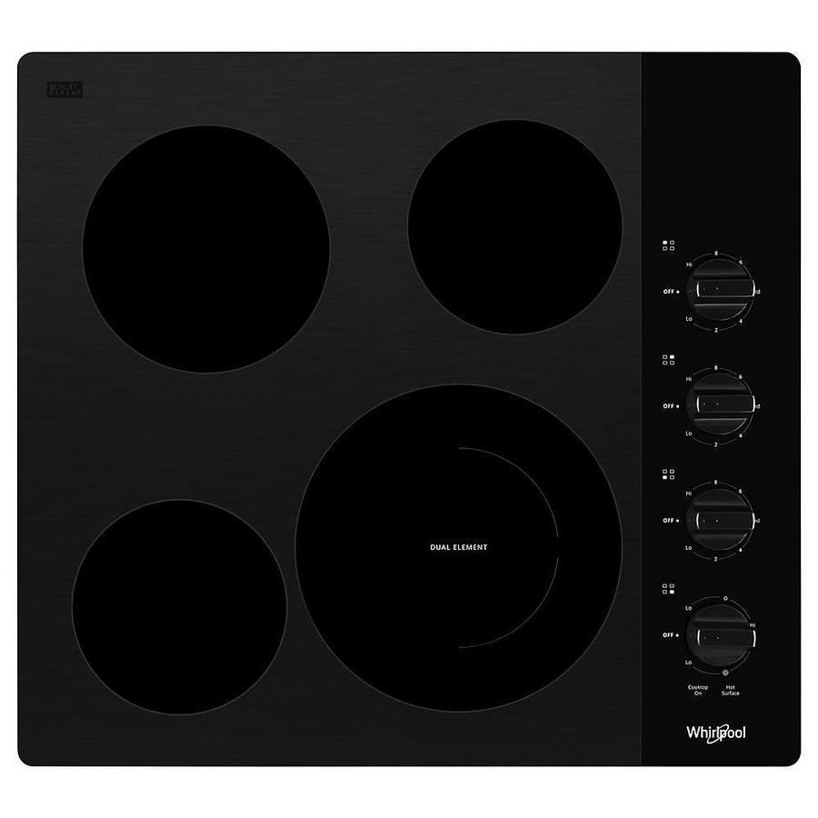 Whirlpool - 24 inch wide Electric Cooktop in Black - WCE55US4HB