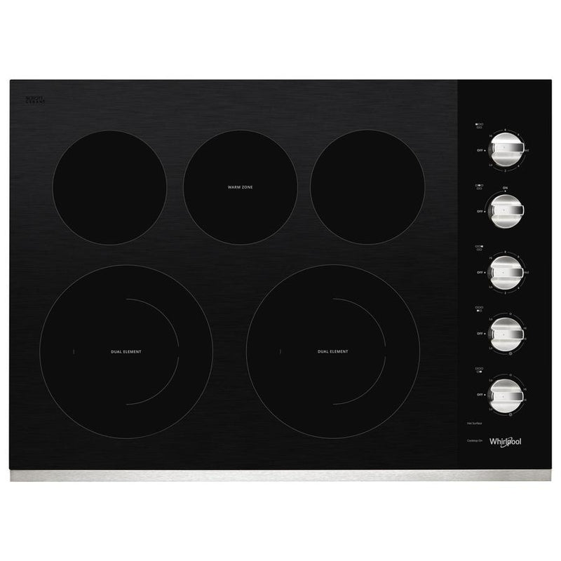 Whirlpool - 30.8 inch wide Electric Cooktop in Stainless - WCE77US0HS