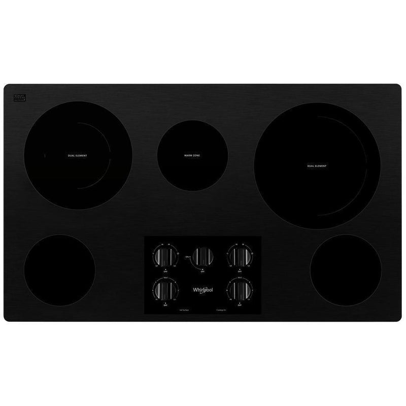Whirlpool - 36.3125 inch wide Electric Cooktop in Black - WCE77US6HB