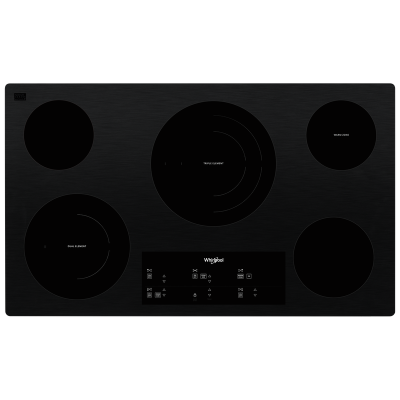 Whirlpool - 36.3125 inch wide Electric Cooktop in Black - WCE97US6KB
