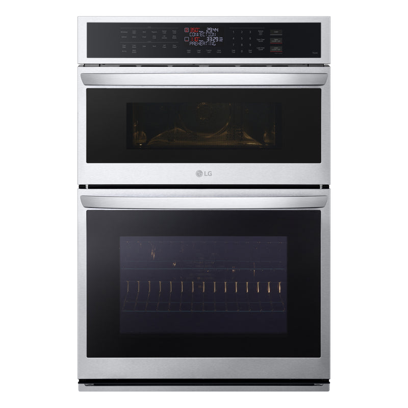 LG - 6.4 cu. ft Combination Wall Oven in Stainless - WCEP6423F