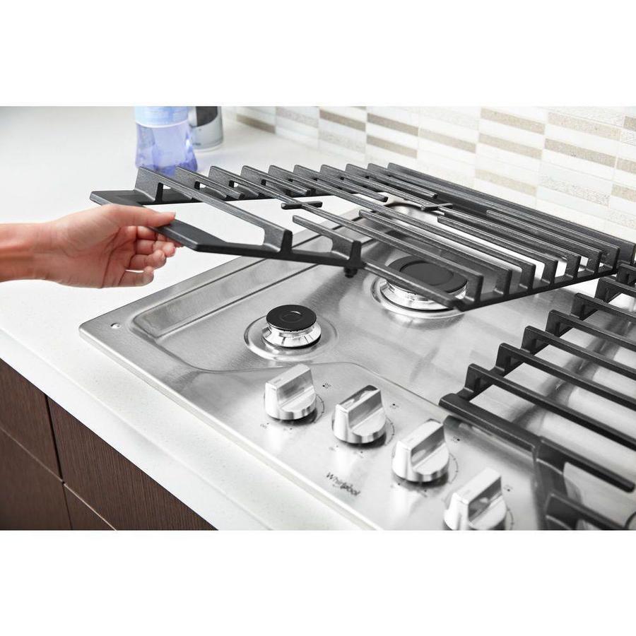 Whirlpool - 30 inch wide Gas Cooktop in Stainless Steel - WCG55US0HS