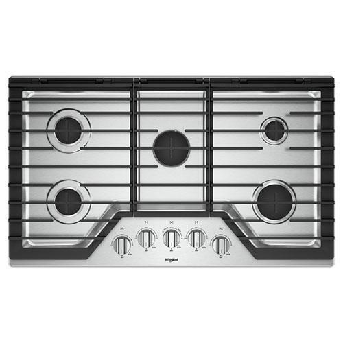 Whirlpool - 36 inch wide Gas Cooktop in Stainless Steel - WCG97US6HS