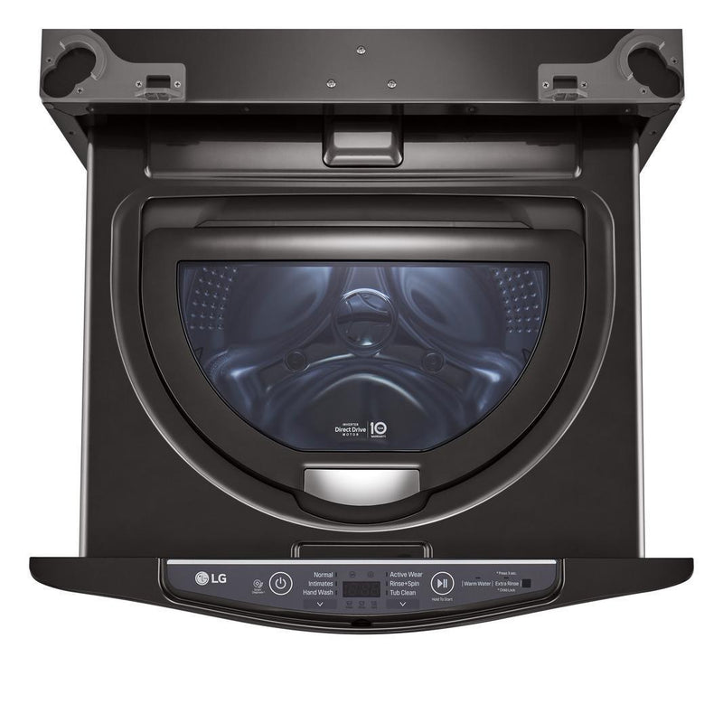 LG - 1.1 cu. Ft  Compact Washer in Black Stainless - WD100CB