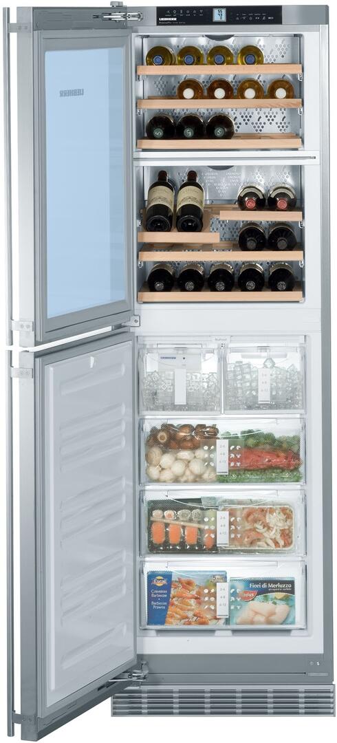 Liebherr - 24.0625 Inch 34 Bottle Wine Fridge + 4.5 cu. ft Freezer Built In / Integrated Combination Refrigerator in Stainless - WF1061