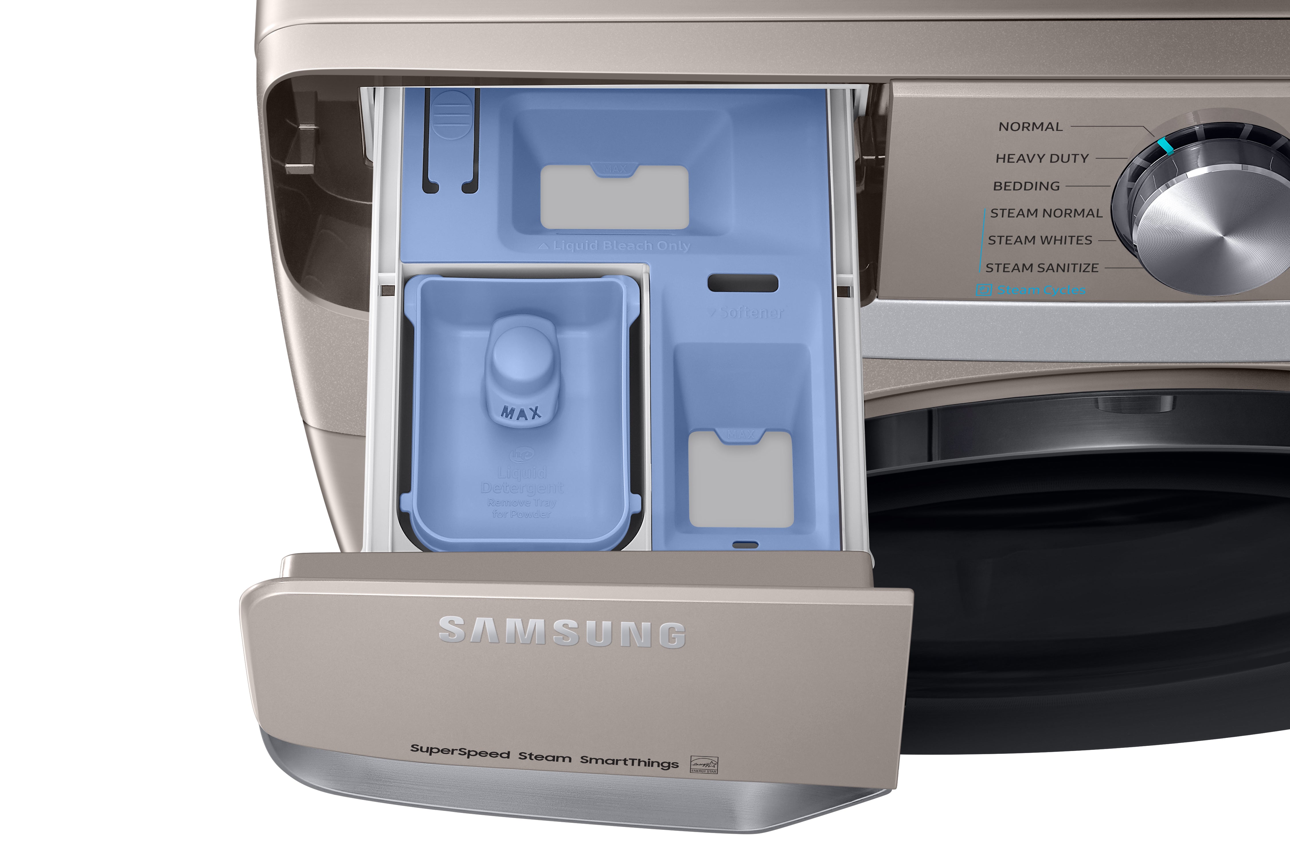 Samsung 5.2 Cu.Ft. Front Load Washer with SuperSpeed and Built-in Wifi - Champagne - WF45B6300AC