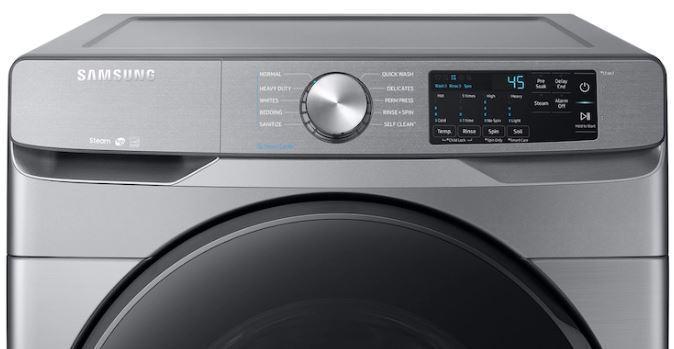 Samsung - 5.2 cu. Ft  Front Load Washer in Stainless - WF45R6100AP