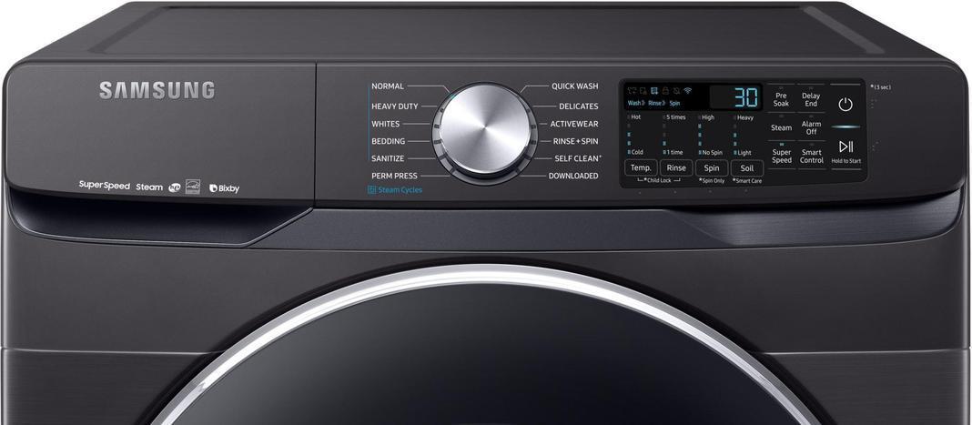 Samsung - 5.2 cu. Ft  Front Load Washer in Black Stainless - WF45R6300AV