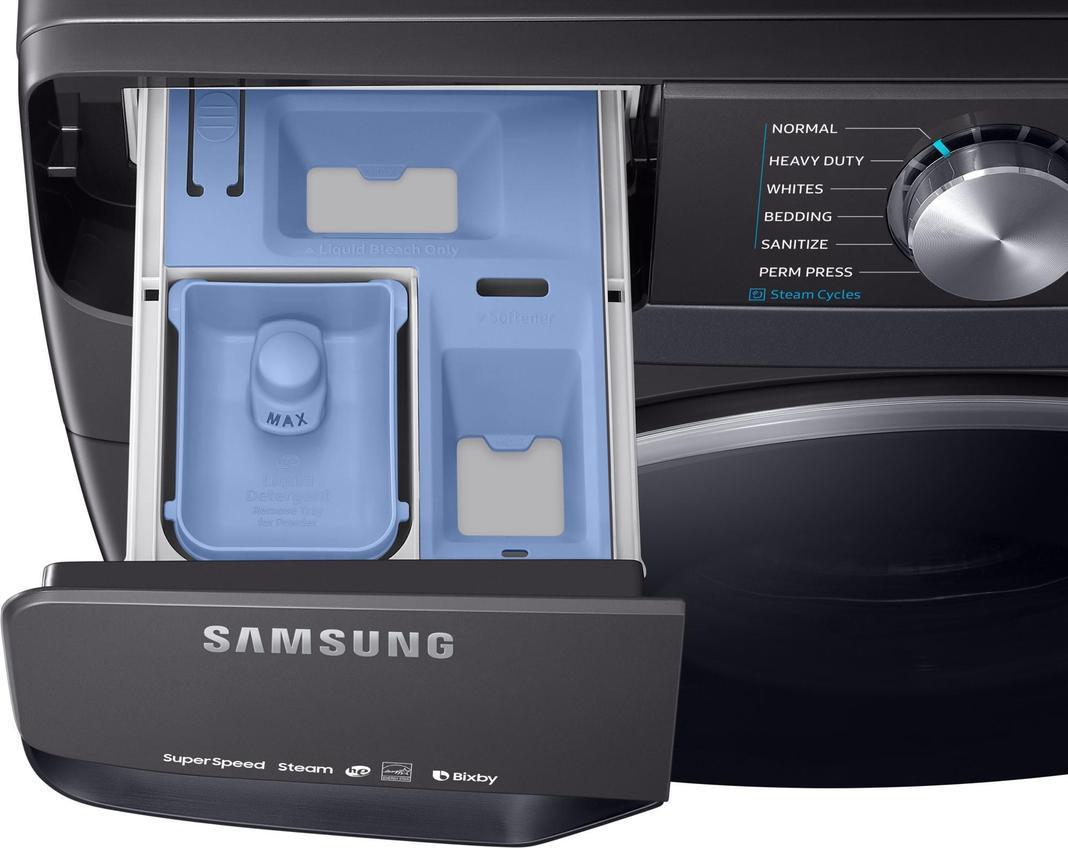 Samsung - 5.2 cu. Ft  Front Load Washer in Black Stainless - WF45R6300AV