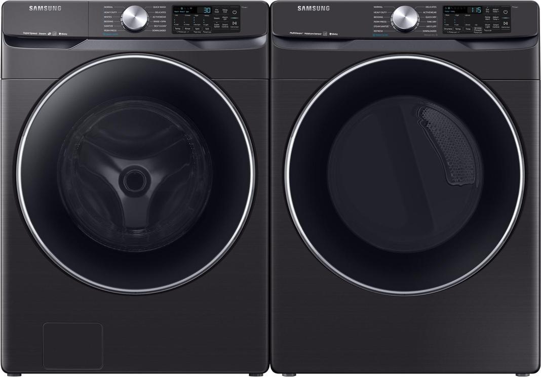 Samsung - 5.2 cu. Ft  Front Load Washer in Black Stainless - WF45R6300AV