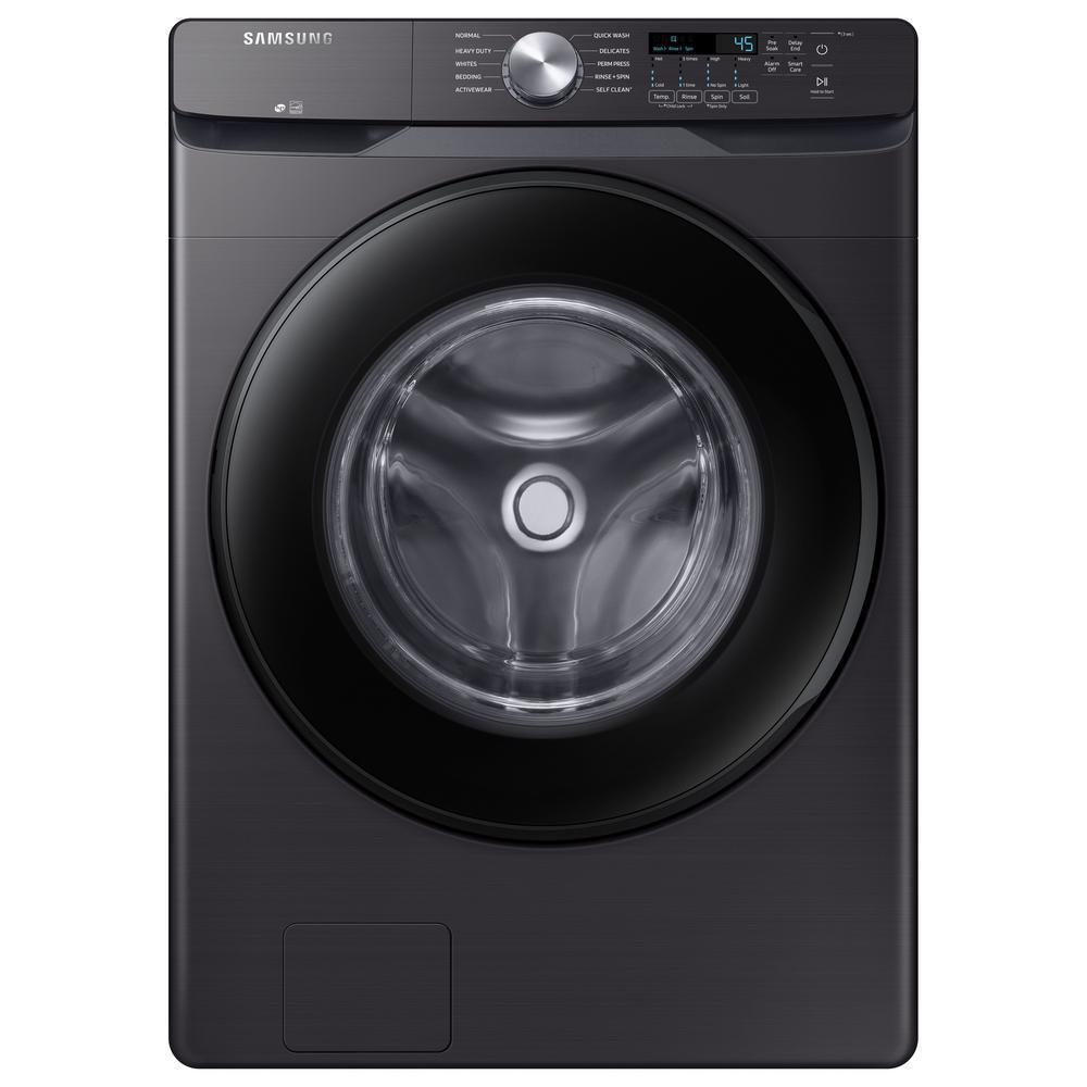 Samsung - 5.2 cu. Ft  Front Load Washer in Black Stainless - WF45T6000AV