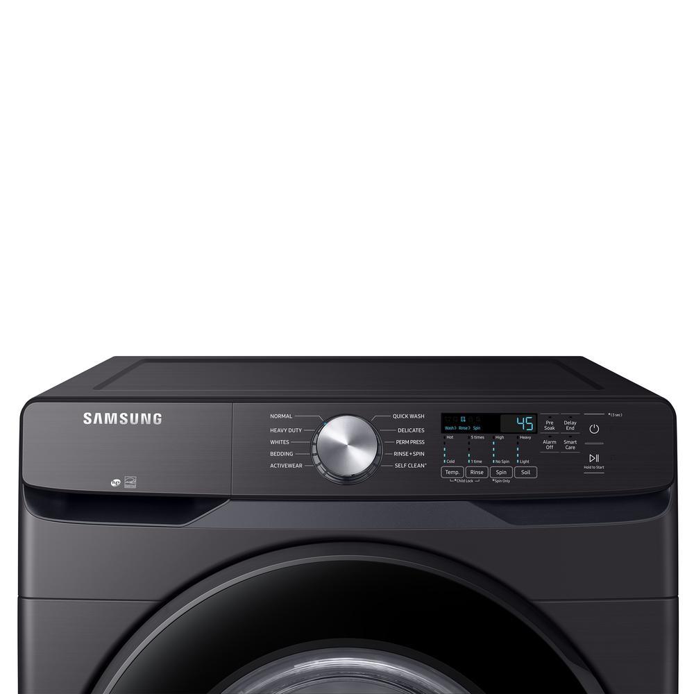 Samsung - 5.2 cu. Ft  Front Load Washer in Black Stainless - WF45T6000AV