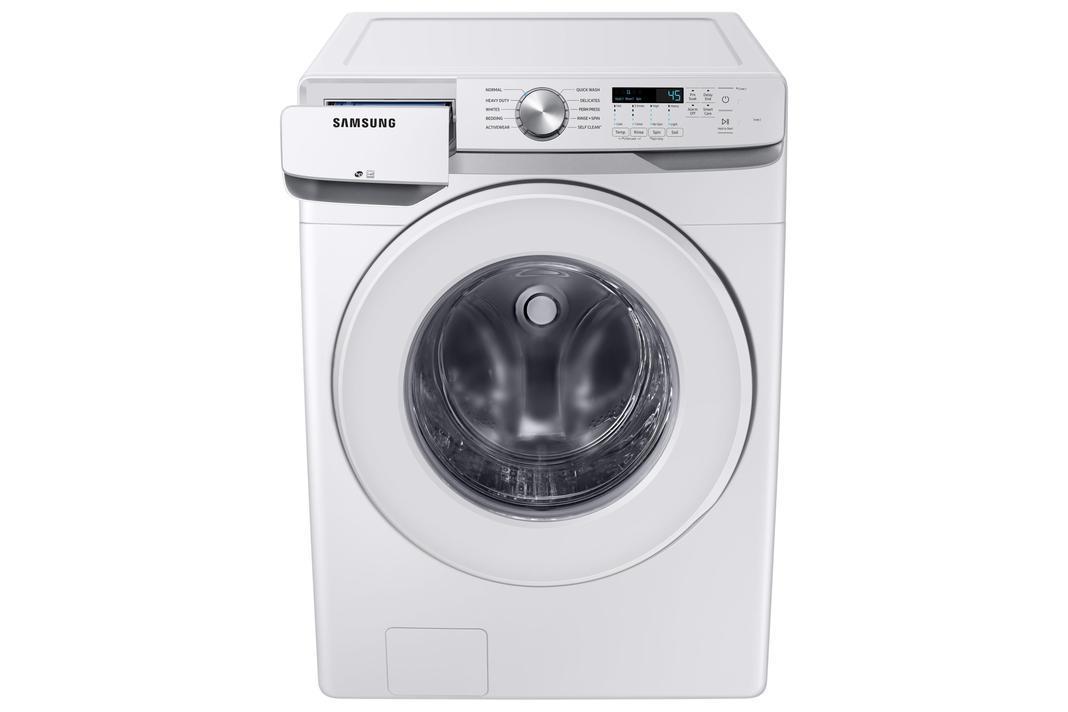 Samsung - 5.2 cu. Ft  Front Load Washer in White - WF45T6000AW