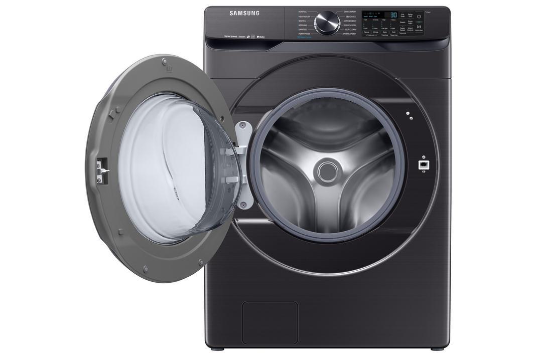 SAMSUNG - 5.8 cu. Ft  Front Load Washer in Black Stainless - WF50T8500AV