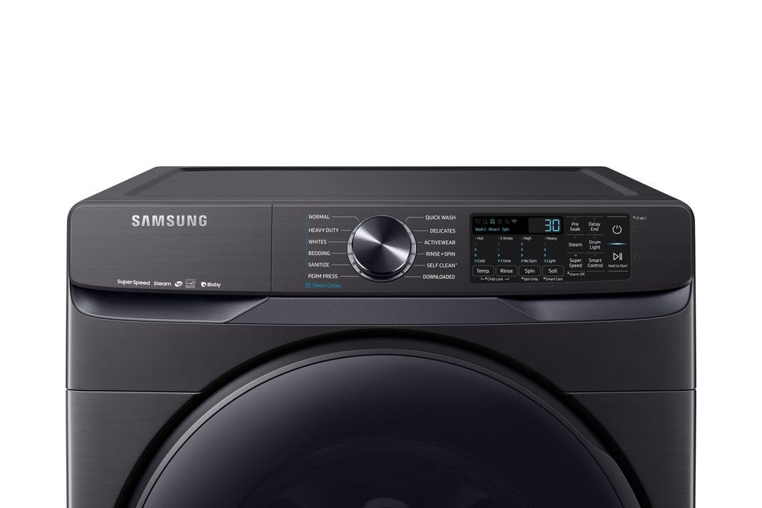 SAMSUNG - 5.8 cu. Ft  Front Load Washer in Black Stainless - WF50T8500AV