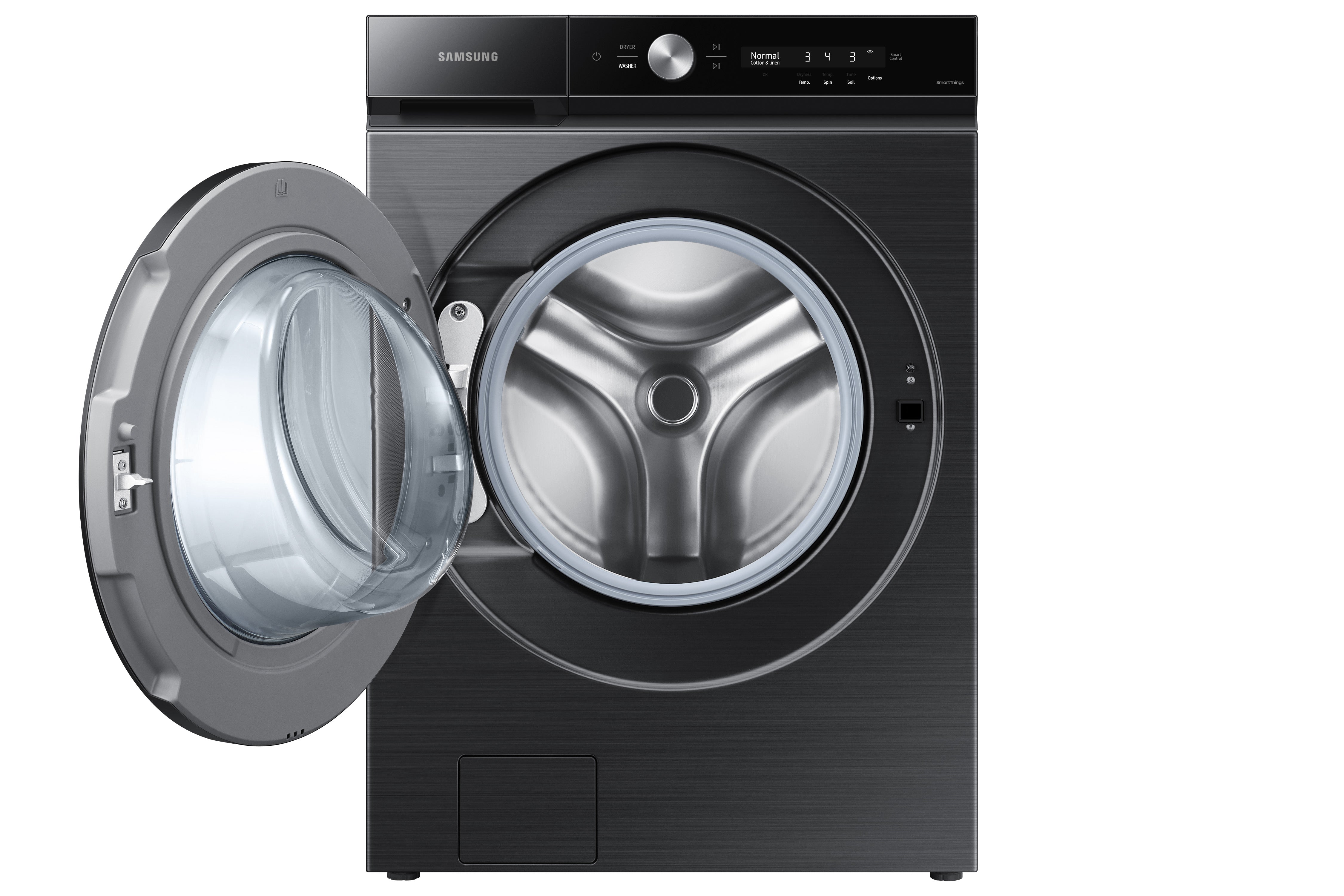 Samsung - Bespoke 6.1 cu. Ft  Front Load Washer in Black Stainless - WF53BB8700AVUS
