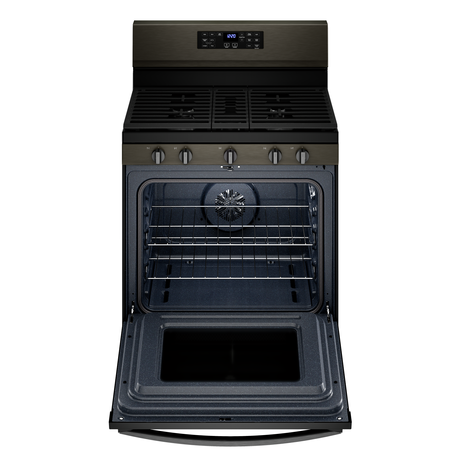 Whirlpool black best sale stainless gas stove