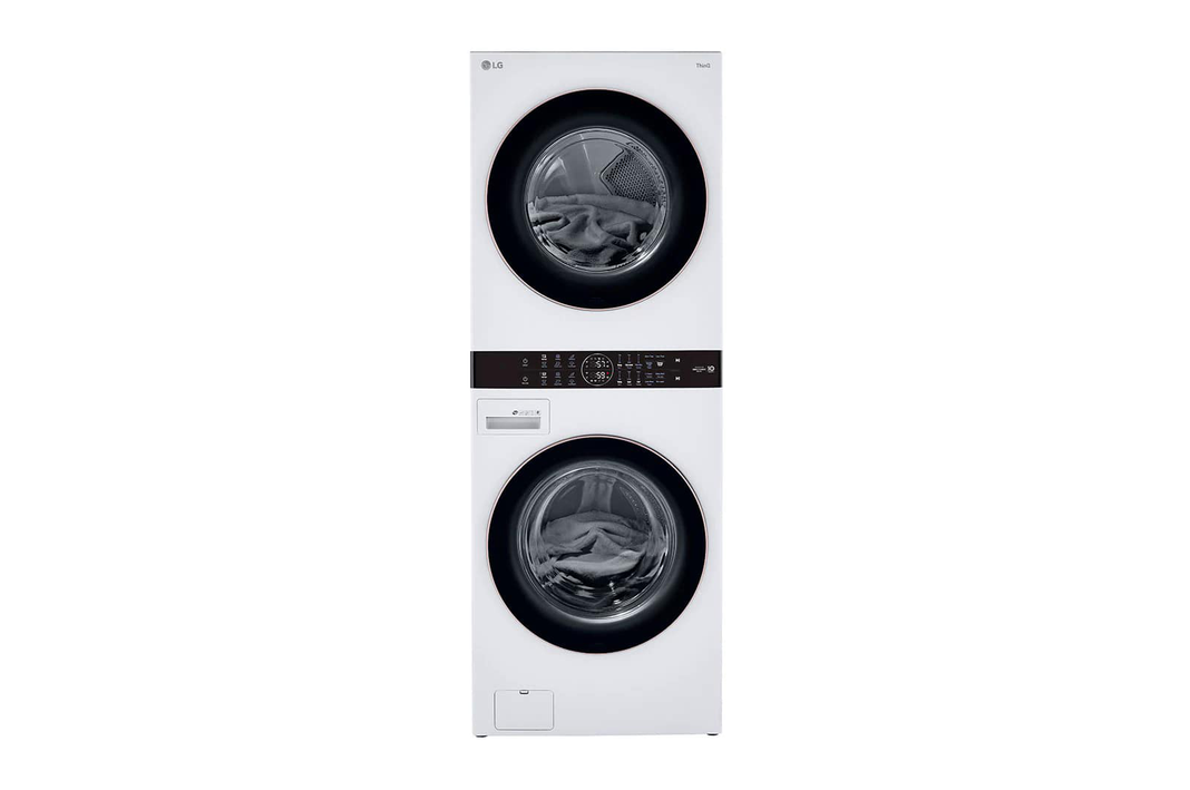 LG - 5.2 cu. ft. Washer and 7.4 cu. ft. Electric Dryer WashTower in White - WKE100HWA