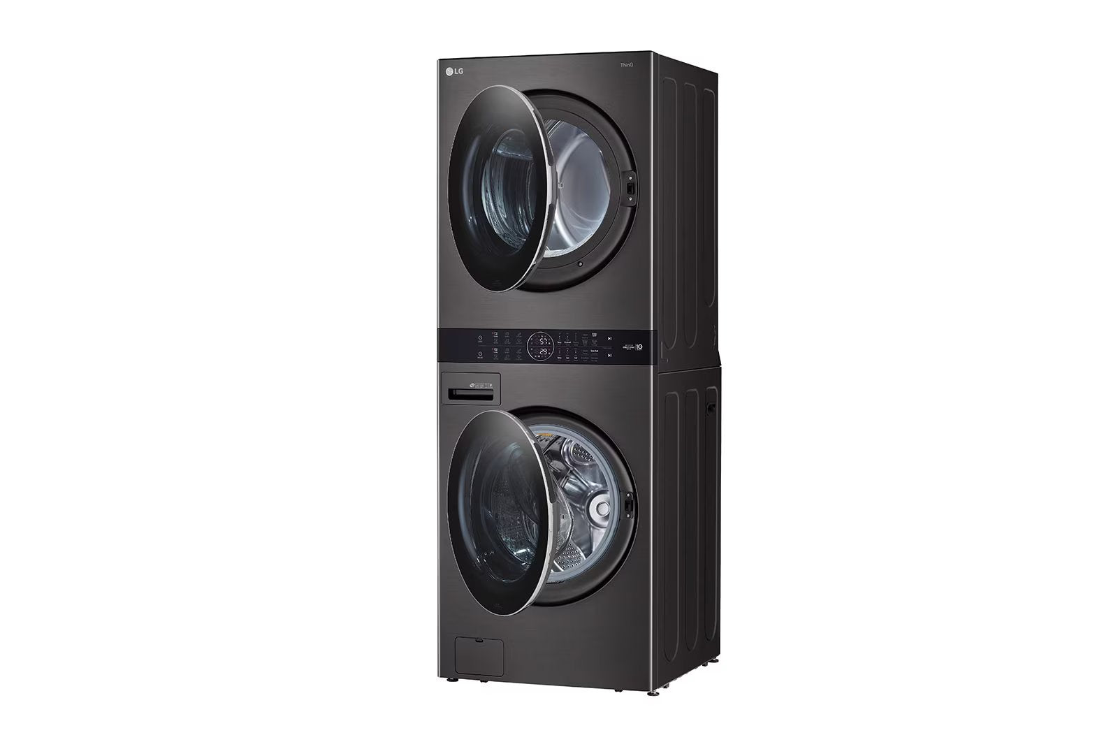 LG - 5.2 cu. Ft Washer and 7.4 Dryer Wash Tower in Black Stainless - WKGX201HBA
