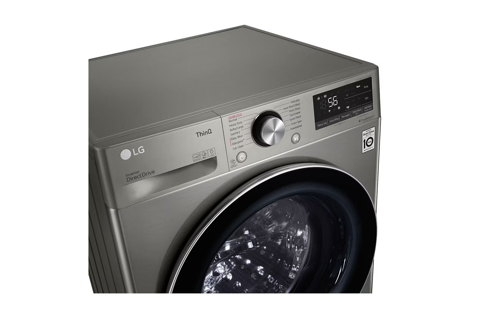 LG - 2.6 cu. Ft  Front Load Washer in Platinum - WM1455HPA