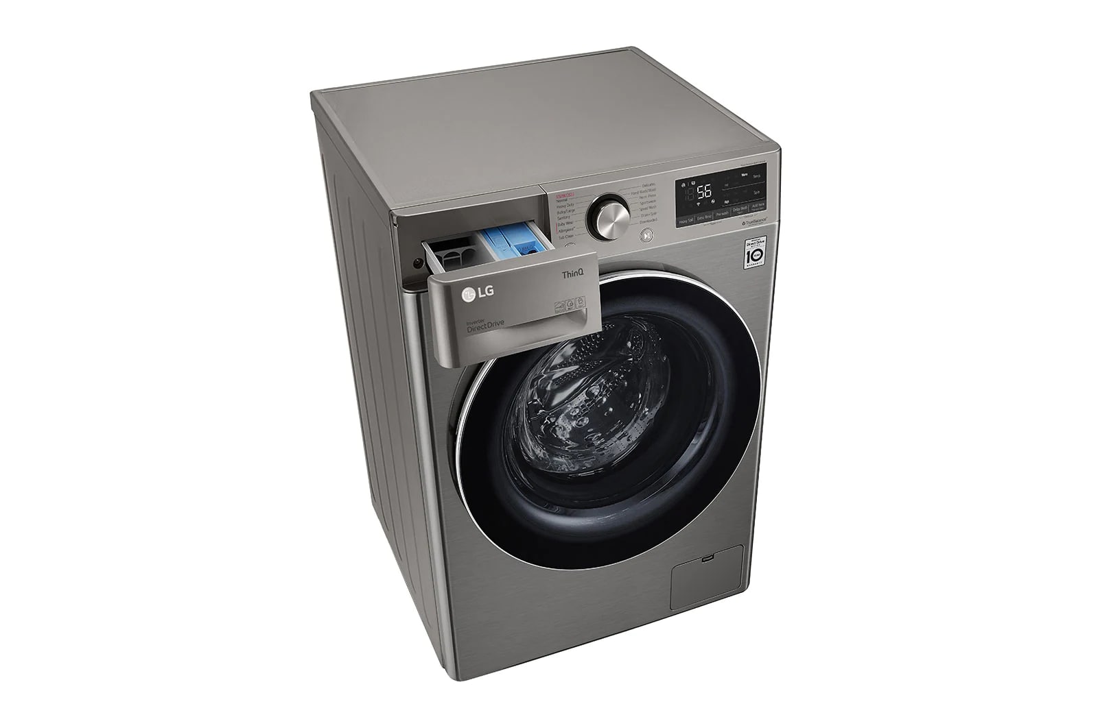 LG - 2.6 cu. Ft  Front Load Washer in Platinum - WM1455HPA