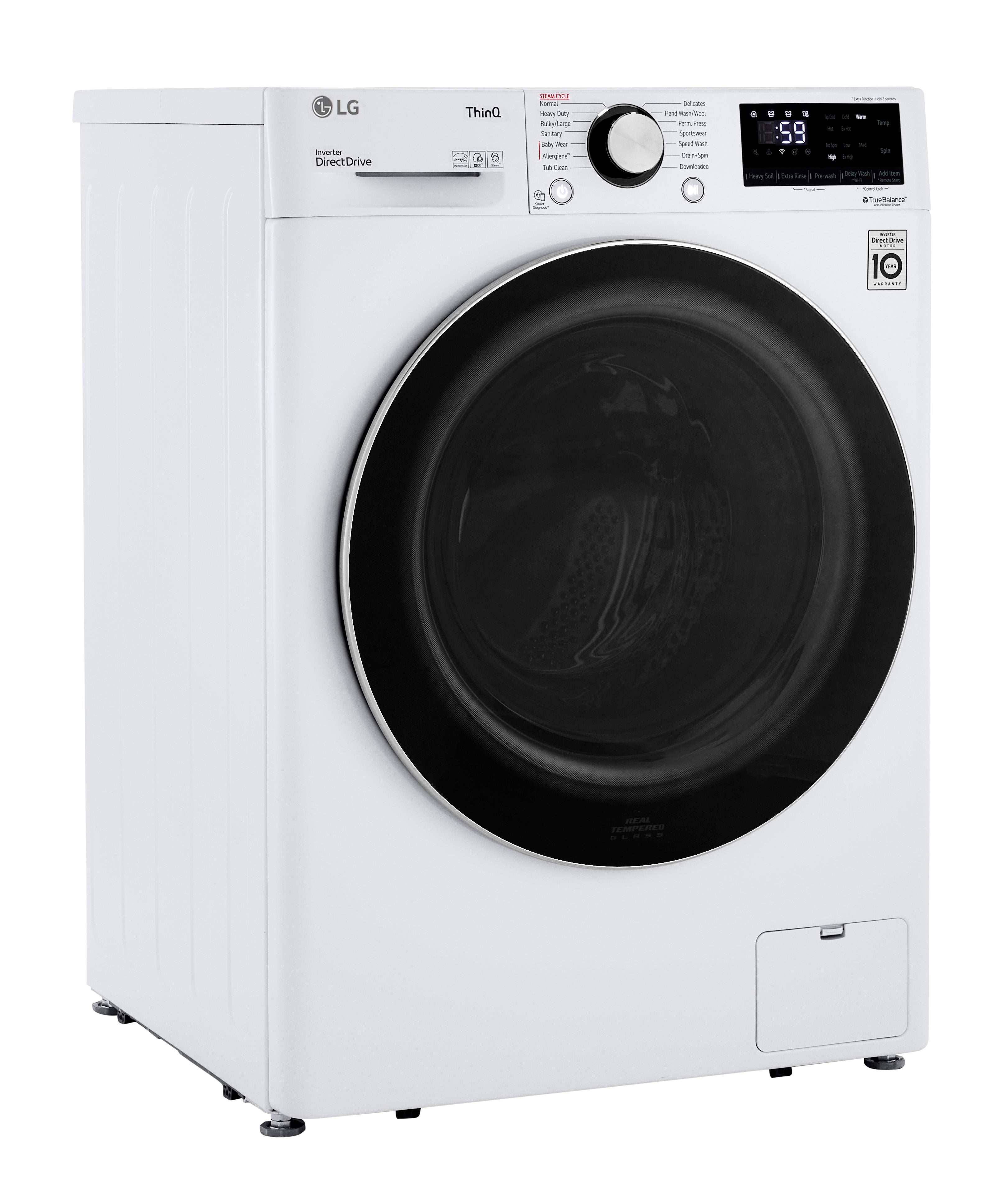 LG - 2.4 cu. Ft  Compact Washer in White - WM1455HWA