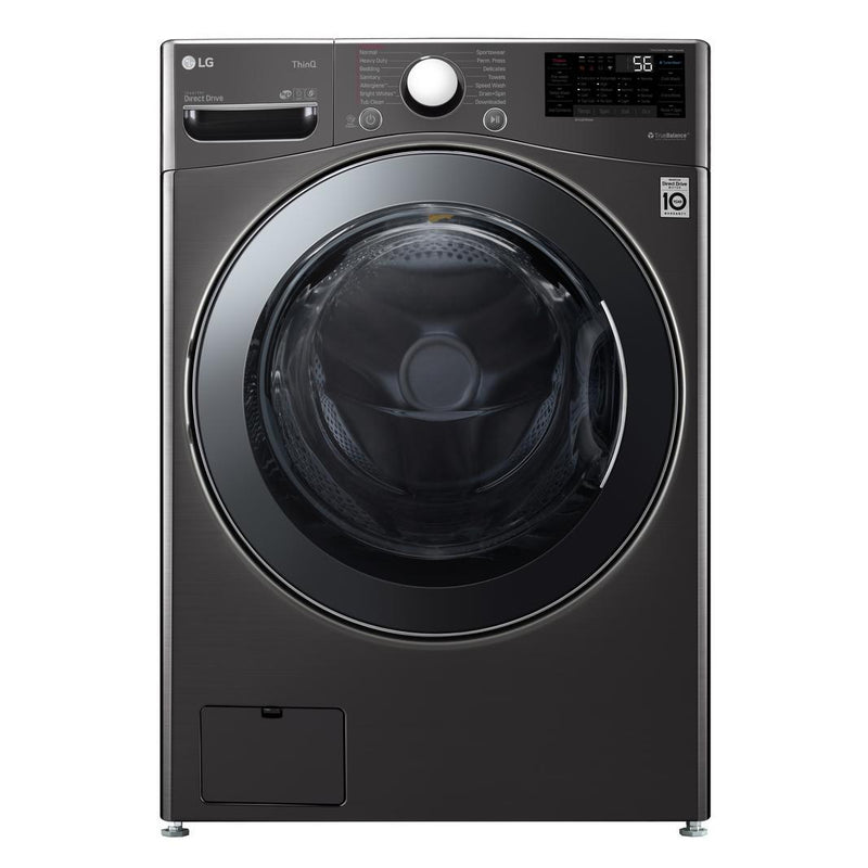 LG - 5.2 cu. Ft  Front Load All-In-One Washer/Dryer in Black Stainless - WM3998HBA