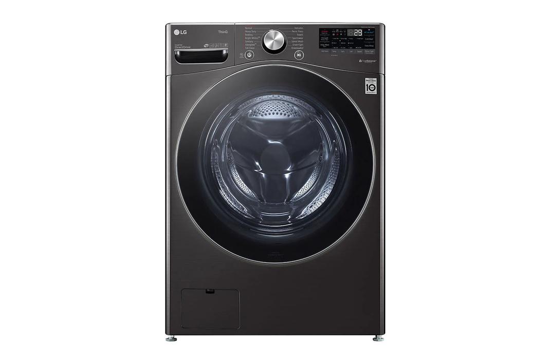 LG - 5.2 cu. Ft  Front Load Washer in Black Stainless - WM4100HBA