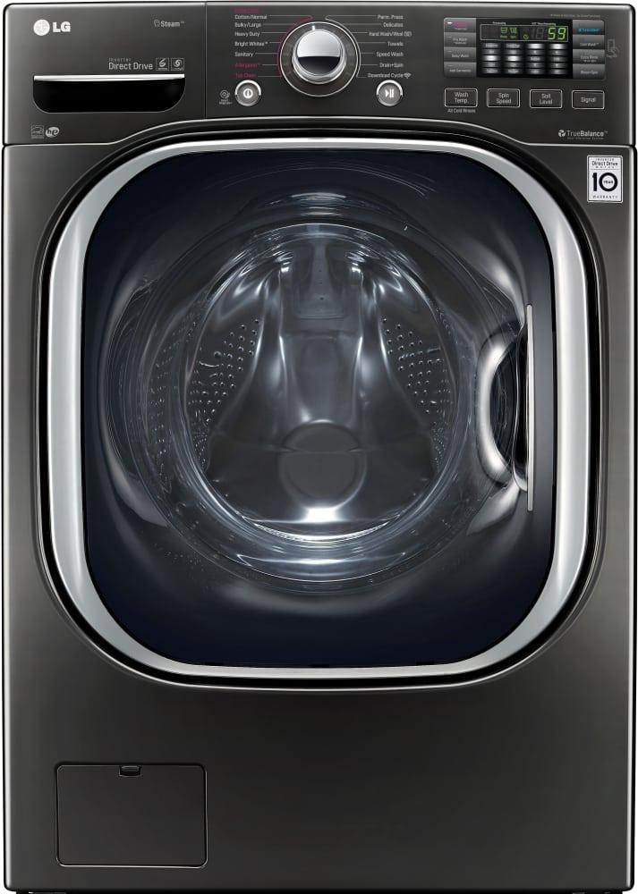 LG - 5.2 cu. Ft  Front Load Washer in Black Stainless - WM4370HKA