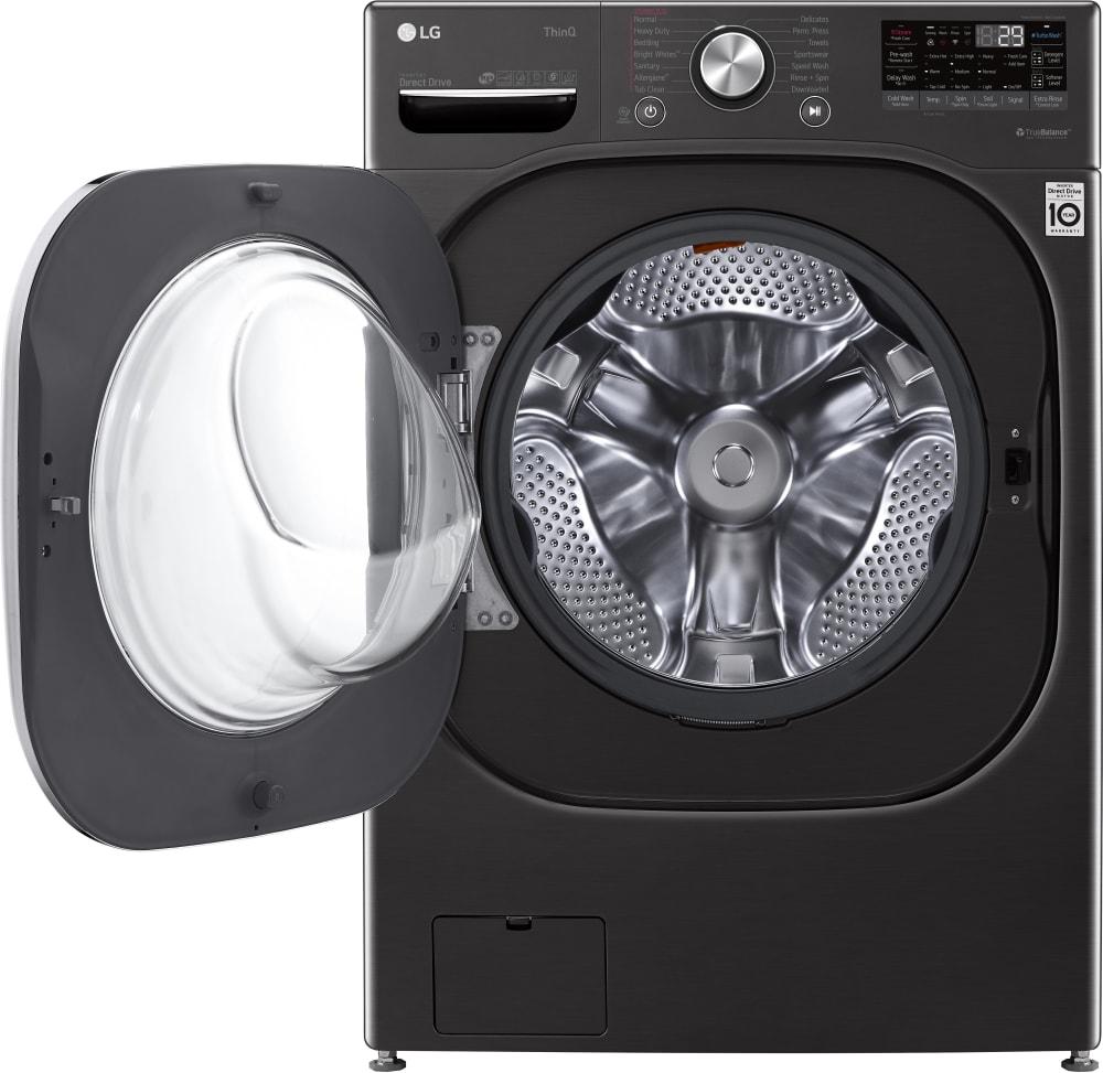 LG - 5.8 cu. Ft  Front Load Washer in Black Stainless - WM4500HBA