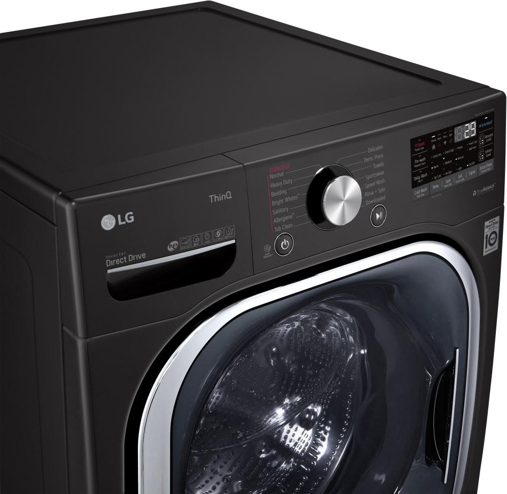 LG - 5.8 cu. Ft  Front Load Washer in Black Stainless - WM4500HBA