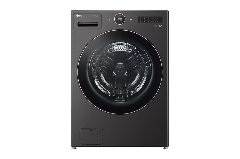LG - 5.8 cu. Ft  Front Load Washer in Black Stainless - WM6700HBA
