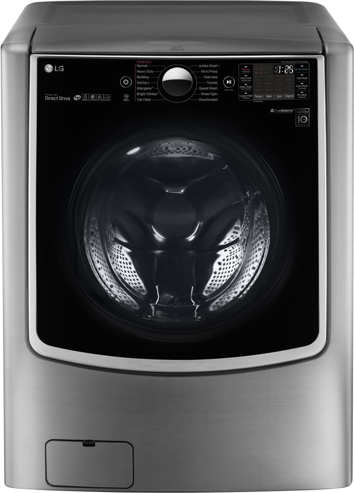 LG - 6 cu. Ft  Front Load Washer in Stainless - WM9000HVA