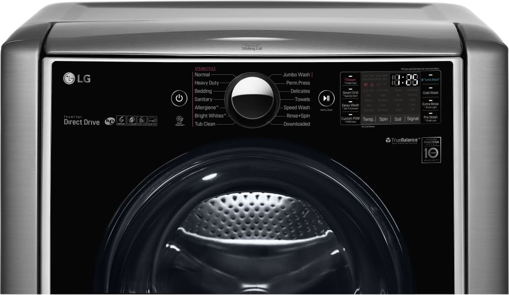 LG - 6 cu. Ft  Front Load Washer in Stainless - WM9000HVA