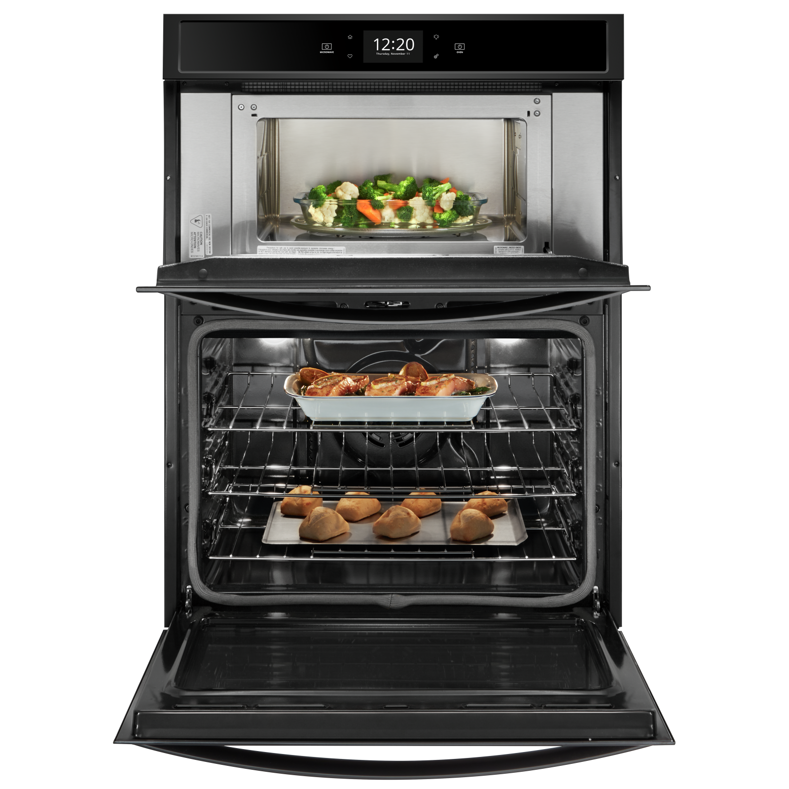Whirlpool - 6.4 cu. ft Combination Wall Oven in Black - WOC75EC0HB