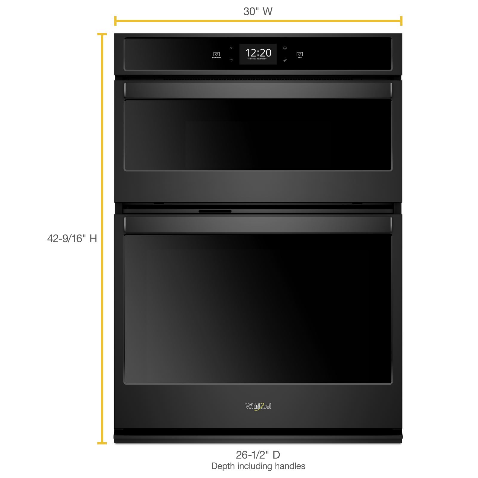 Whirlpool - 6.4 cu. ft Combination Wall Oven in Black - WOC75EC0HB