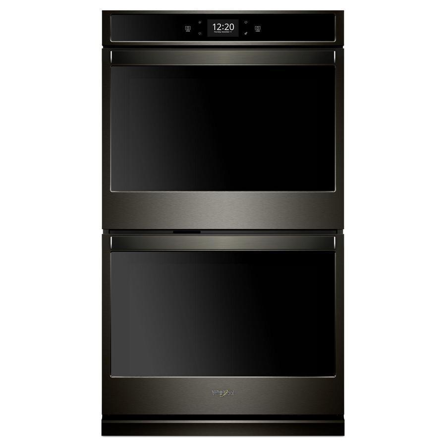 Whirlpool - 10 cu. ft Double Wall Oven in Black Stainless - WOD77EC0HV