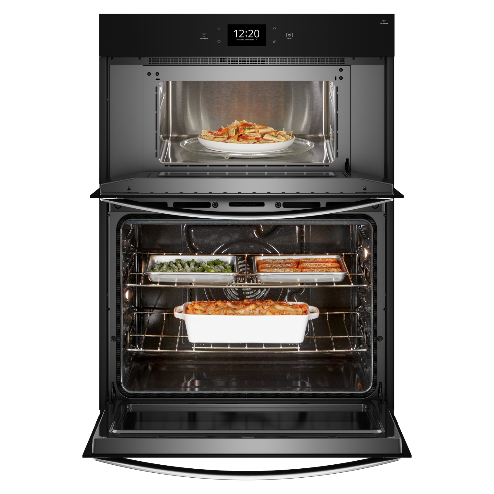 Whirlpool - 6.4 cu. ft Microwave Wall Oven Combo in Stainless - WOEC7030PZ