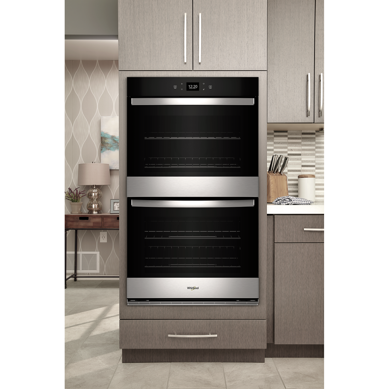 Whirlpool - 8.6 cu. ft Double Wall Oven in Stainless - WOED5027LZ