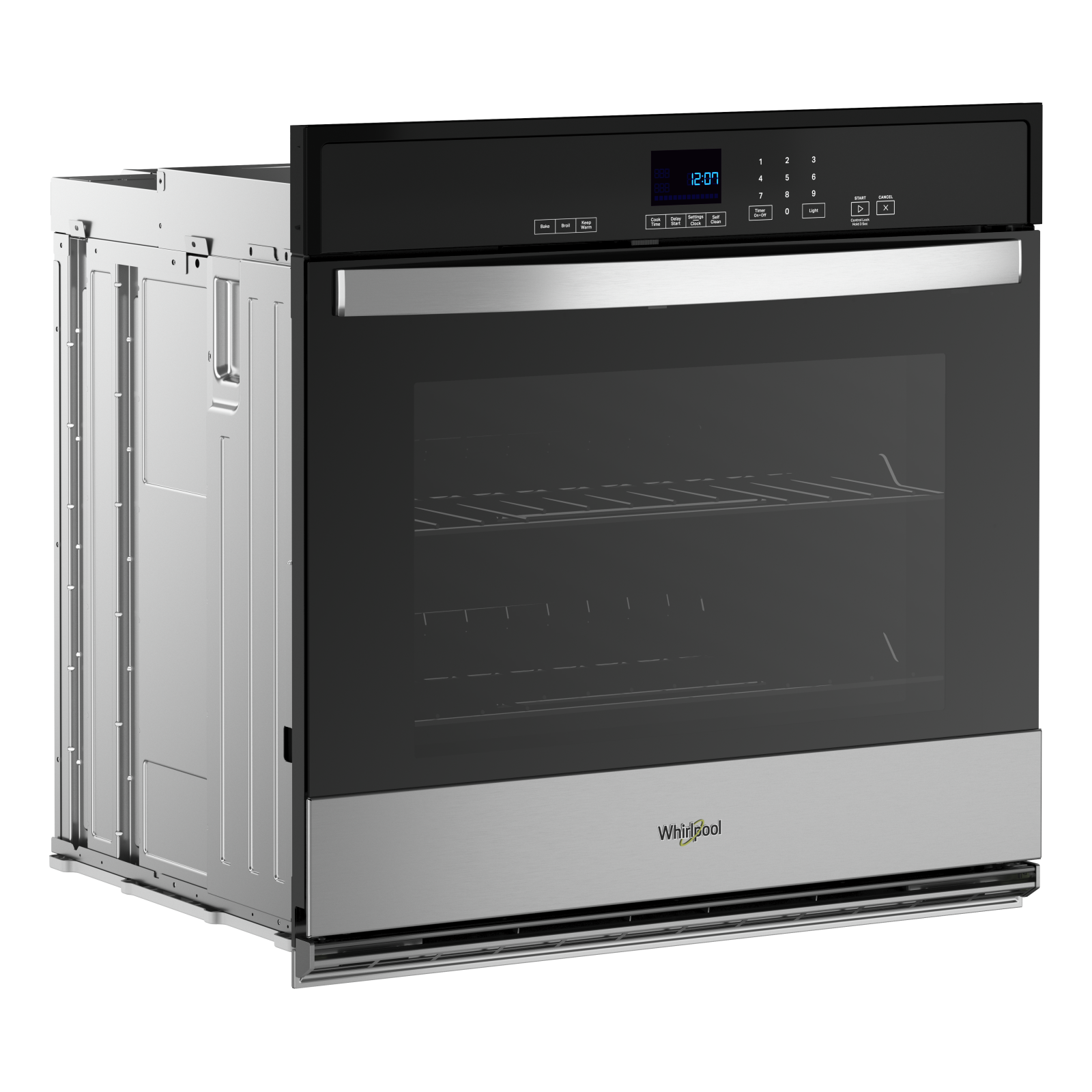 Whirlpool - 4.3 cu. ft Single Wall Oven in Stainless - WOES3027LS