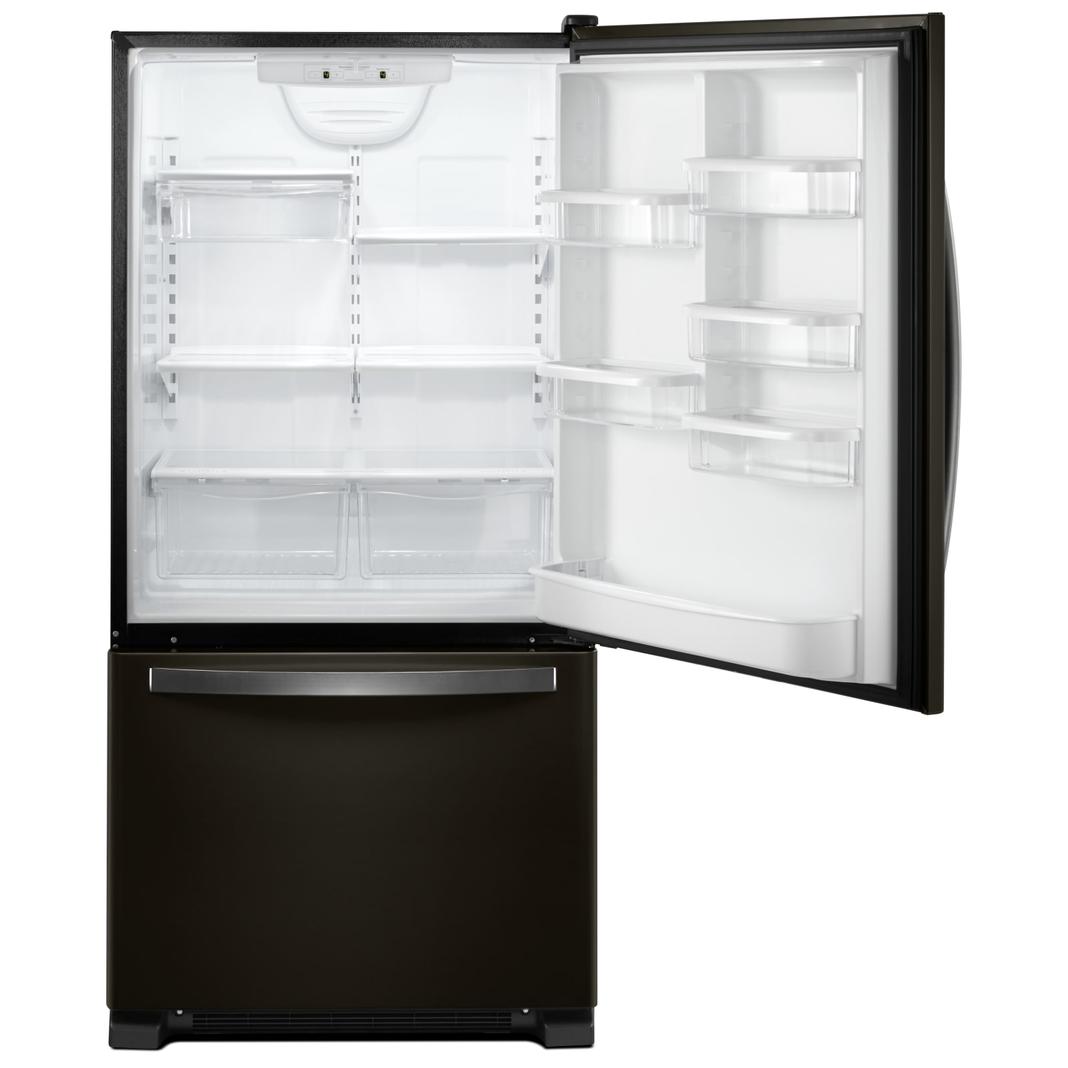 Whirlpool - 32.6 Inch 22.07 cu. ft Bottom Mount Refrigerator in Black Stainless - WRB322DMHV